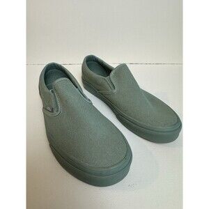Vans Womens Classic Slip On Sneakers Size W 8 M 6.5 Green Shoes